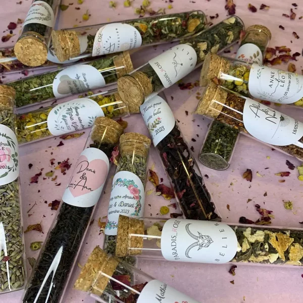 éprouvette personnalisée infusion | Paradis Rose