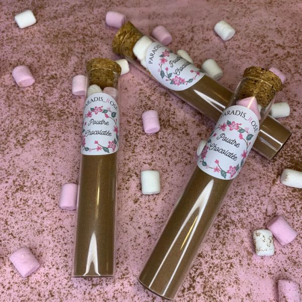 éprouvette chocolat en poudre | Paradis Rose