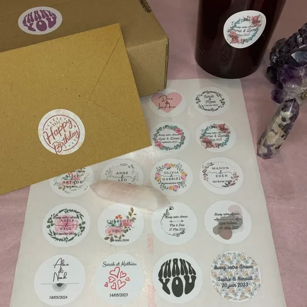 Autocollants personnalisables | Paradis Rose