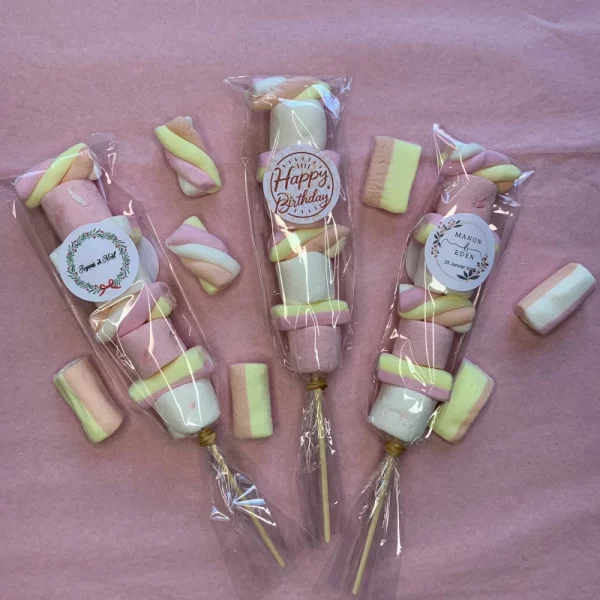 Brochette marshmallow personnalisée | Paradis Rose