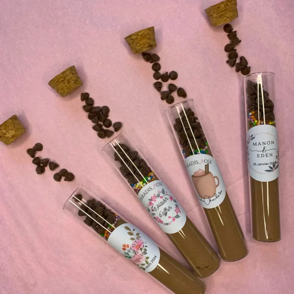 Tube de Chocolat Chaud et Pépites de Chocolat | Paradis Rose