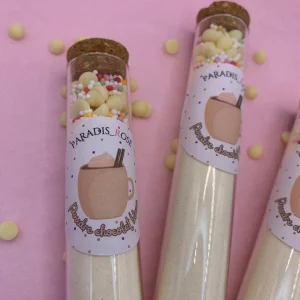 Tube à Essai Personnalisable Chocolat Blanc en poudre
